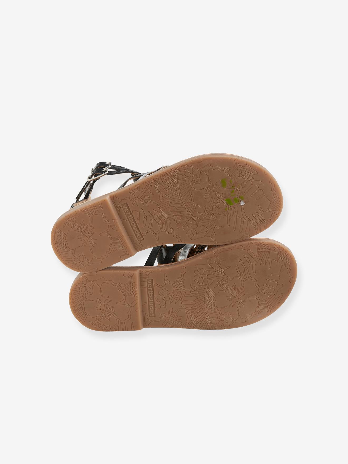 Sandales cuir fille esprit spartiates or