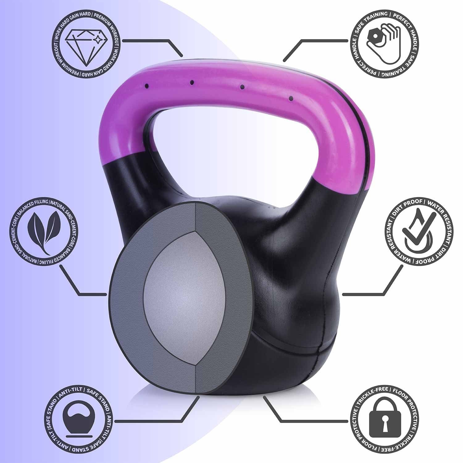 Body & Mind Kettlebell Kugelhantel 2-20 kg, (Set, Profi Schwunghantel), Kraftraining Workout Gewicht (2 kg)