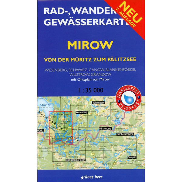 Mirow - von der Müritz zum Pälitzsee 1 : 35 000 Rad-, Wander- und Gewässerkarte - Fahrradkarte