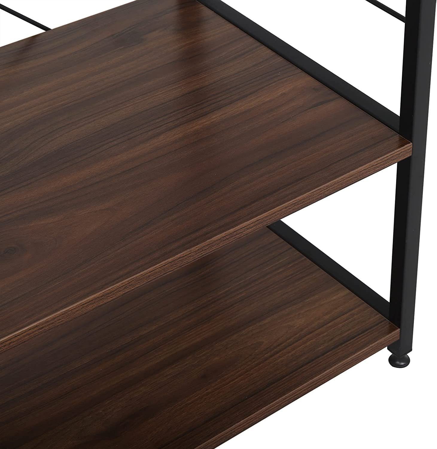Woltu Standregal, 1-tlg., Standregal aus Holz & Metall mit 3 Ablagen für Küche