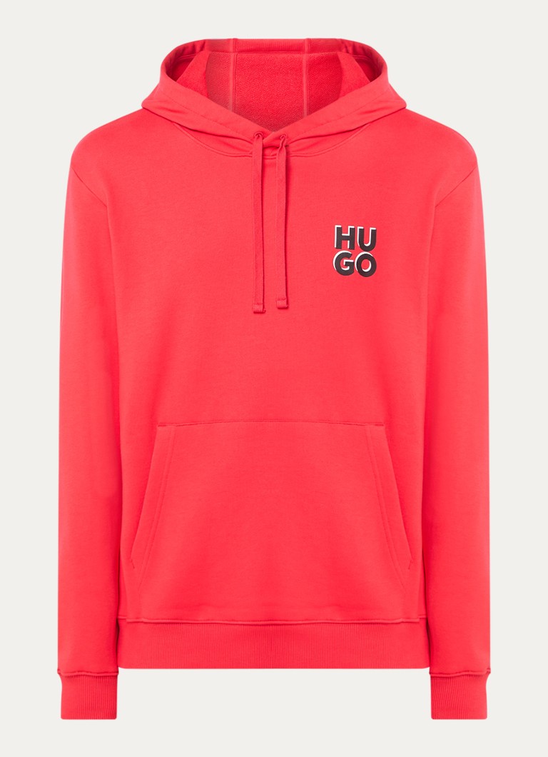 HUGO BOSS Hoodie with kangaroo pocket and logo print