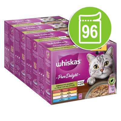 Jumbopack Whiskas Pure Delight Portionsbeutel 96 x 85 g