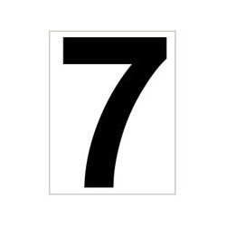 Platzziffer 7 Schild - Weiß, Schwarz