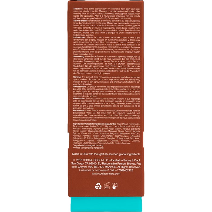 Sunless Tan Dry Oil Mist