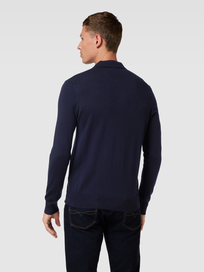 Strickpullover mit Label-Stitching in marineblau