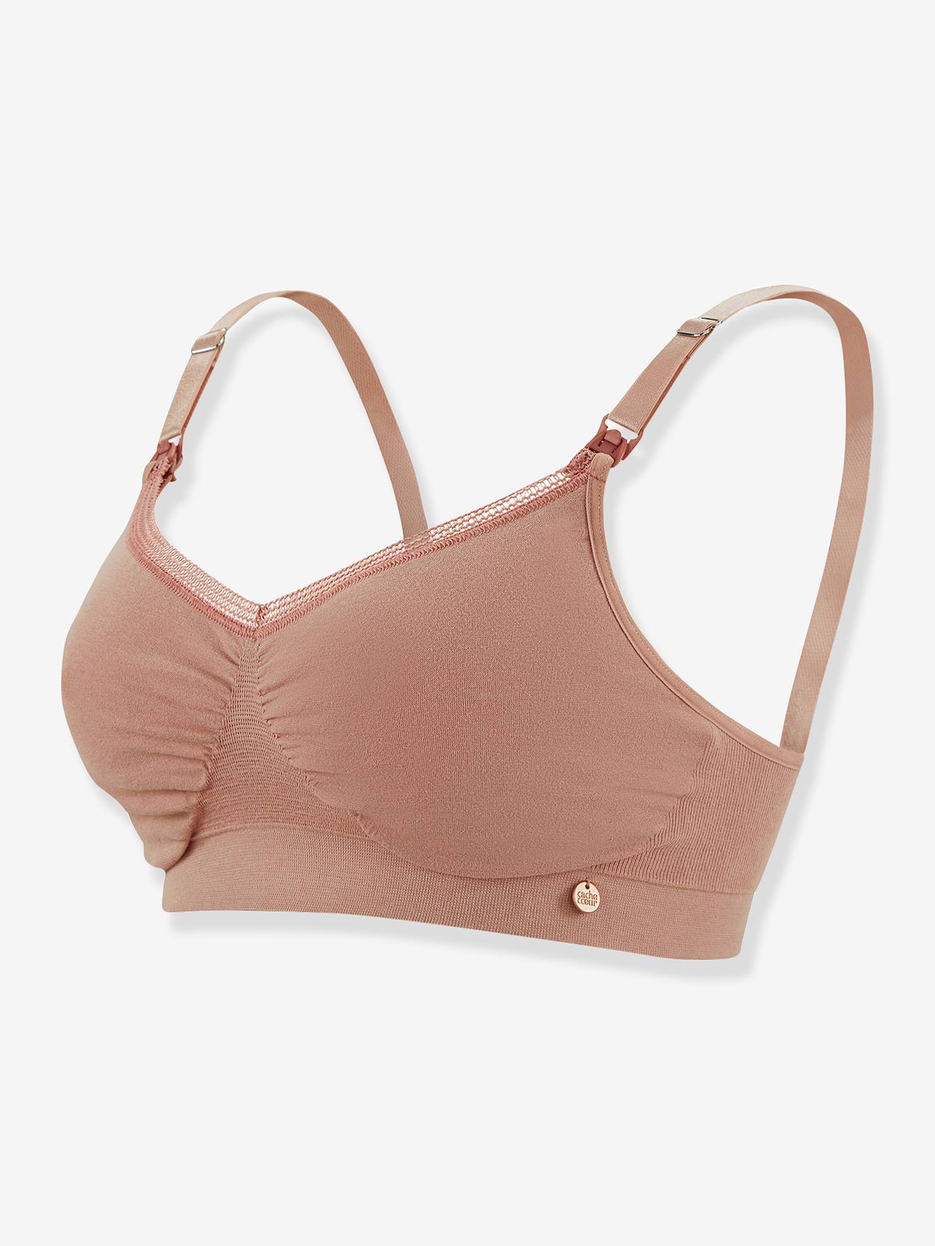 Brassière de grossesse et d’allaitement sans coutures Organic CACHE COEUR rose