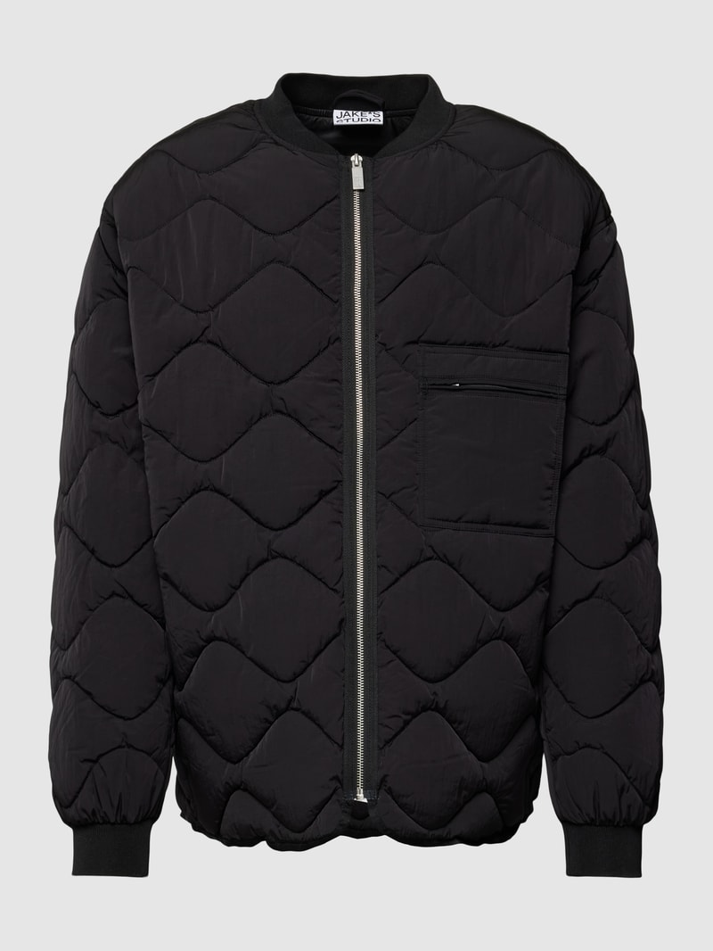 Bomberjacke mit Eingrifftaschen in schwarz