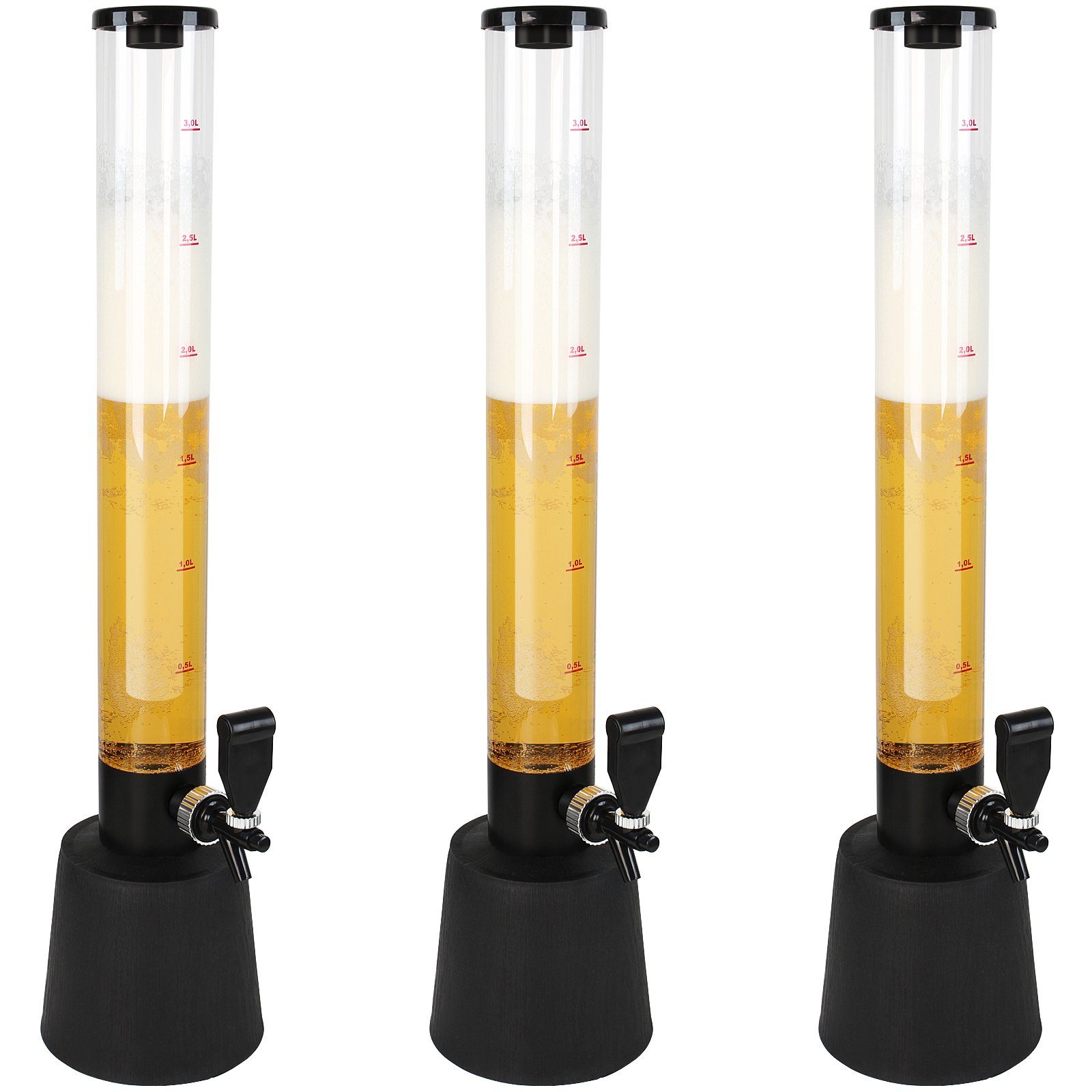 Jago Bierzapfanlage Biersäule mit Zapfhahn - 3.5L, 90cm hoch, mit Ständer, BPA-frei
