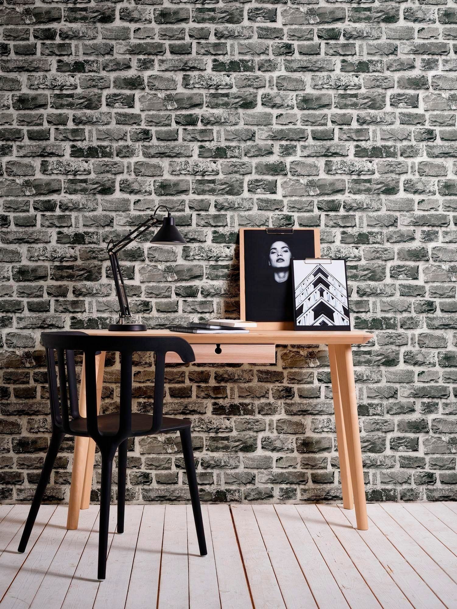 living walls Vliestapete Neue Bude 2.0, Steinoptik, Landhaus Tapete Stein