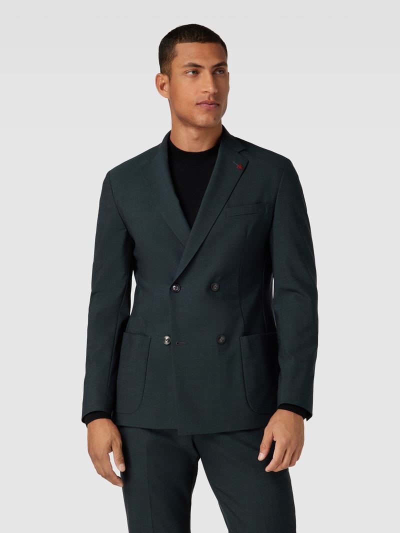 Slim Fit Anzug mit Strukturmuster in dunkelgrün