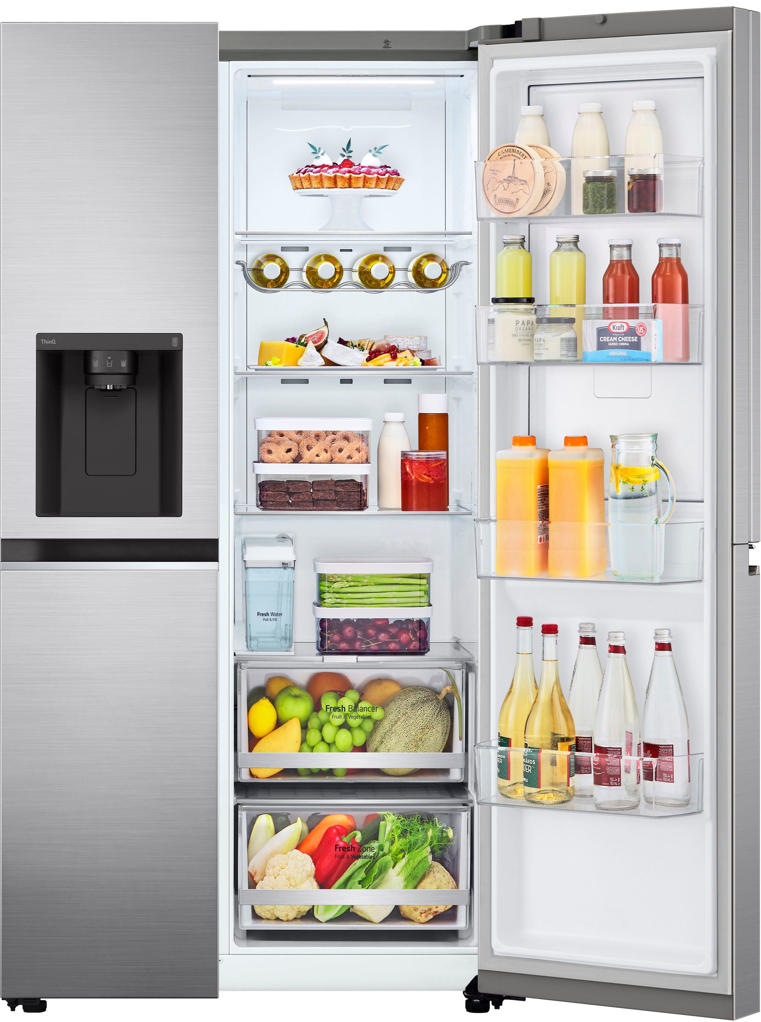 LG Side-by-Side GSJV71PZLE, 179 cm hoch, 91,3 cm breit, interner Wassertank - kein Festwasseranschuss nötig
