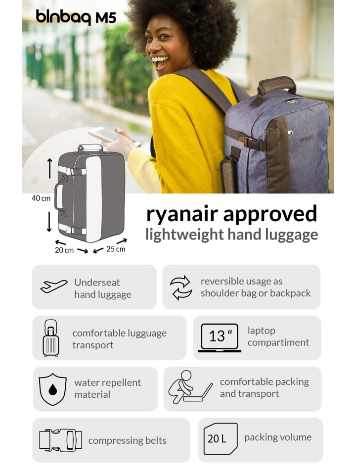 Hauptstadtkoffer blnbag M5 Handgepäck-Rucksack Ryanair 40x20x25 Backpack in Darkgrey / Grey günstig kaufen S