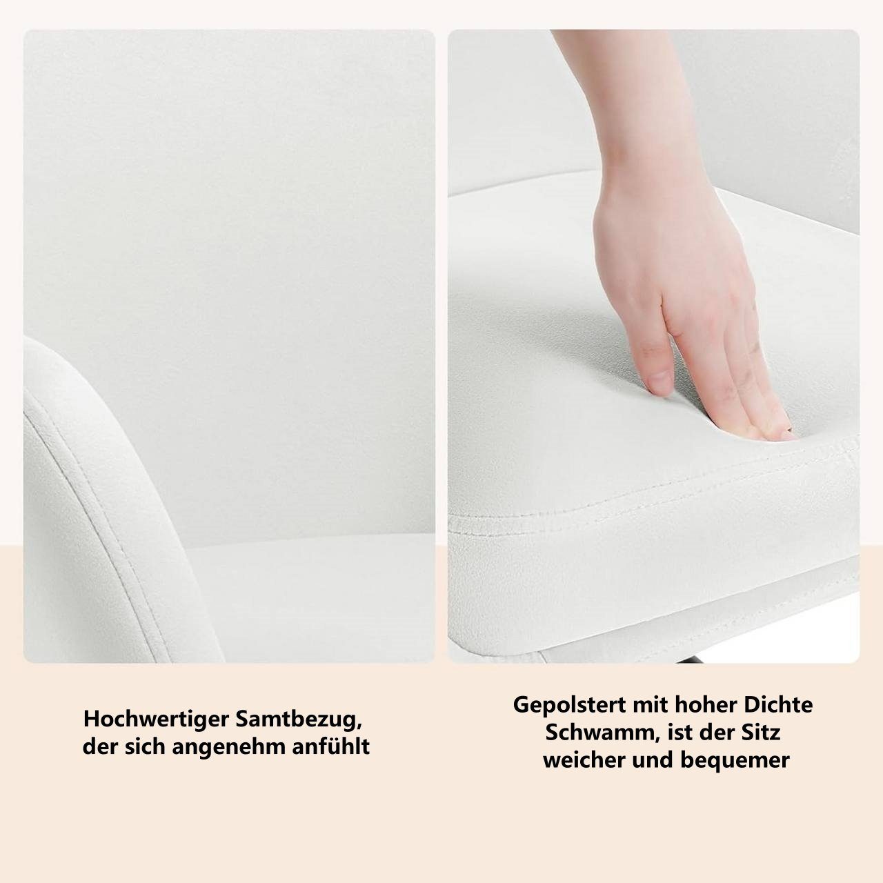 Woltu 4-Fußstuhl (2 St), Esszimmerstühle drehbar 2er Set, Loungesessel