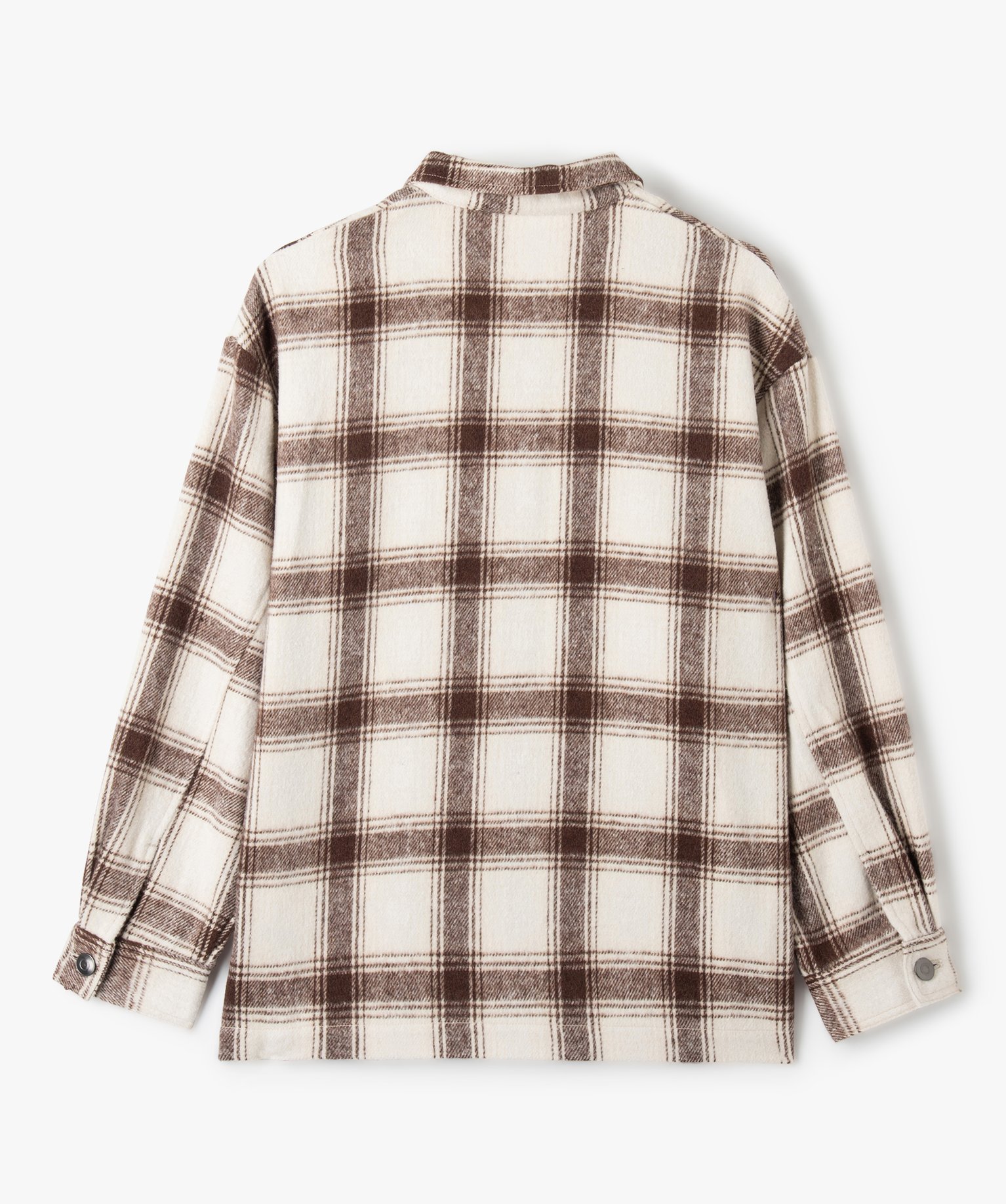 Veste fille en laine à carreaux look surchemise carreaux | GEMO