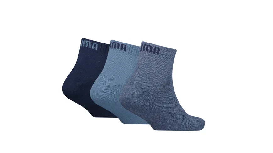 PUMA Kinder Kurzsocken 3er Pack denim