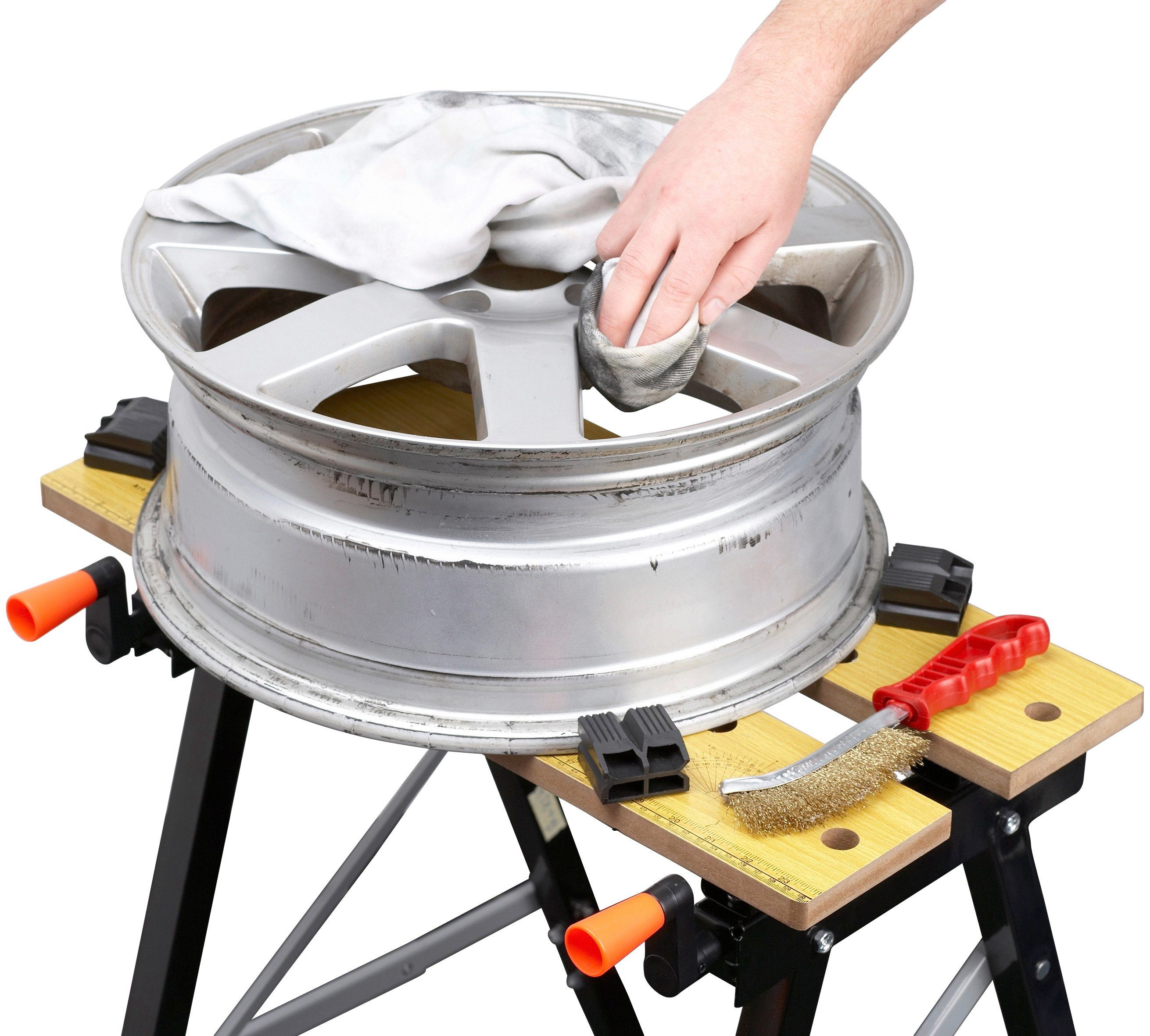 meister Werkbank Arbeitstisch / 9079100, Werk- und Spanntisch, 150kg Tragkraft, Skala & Winkelangaben, klappbar