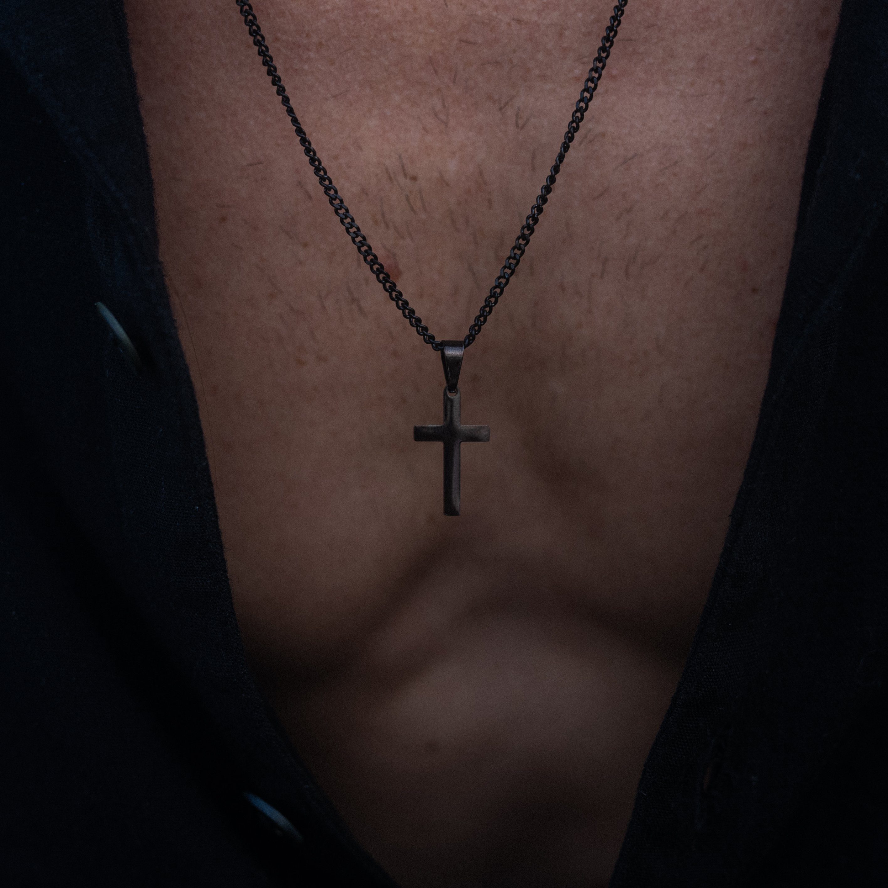 Made by Nami Kette mit Anhänger Halskette Kreuzkette Kreuz Anhänger Herren, Edelstahl Gliederkette
