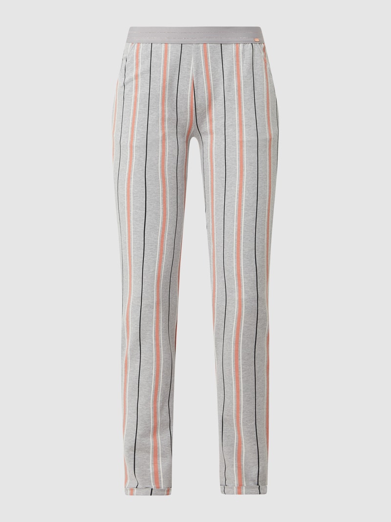 Lounge-Hose mit Allover-Muster in hellgrau