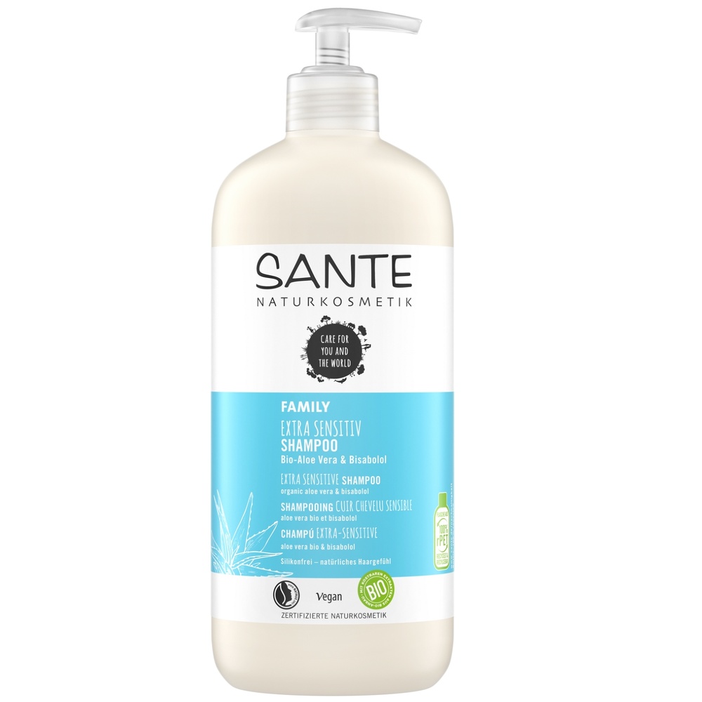 sante Shampooing Cuir chevelu sensible Aloe Bio, 500ml Shampooings