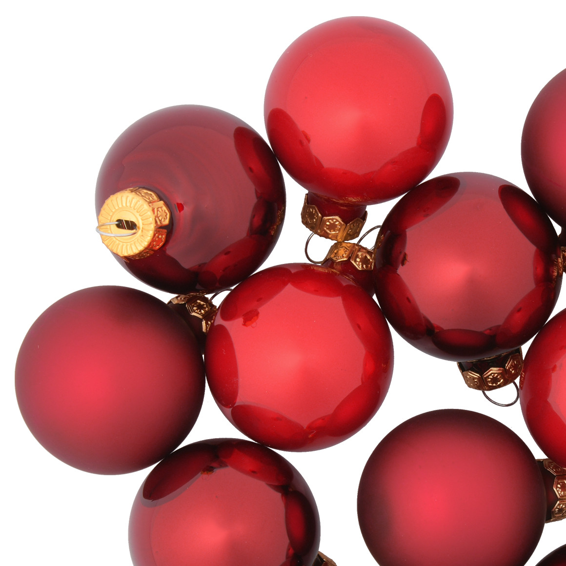 16 Weihnachtskugeln im Set rot