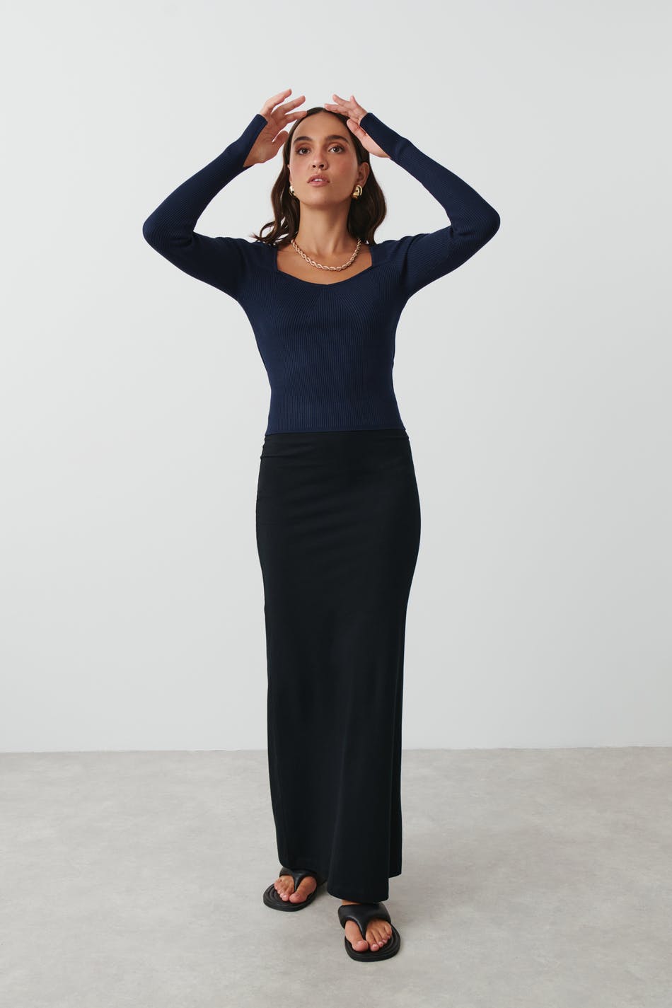 Rib knitted top