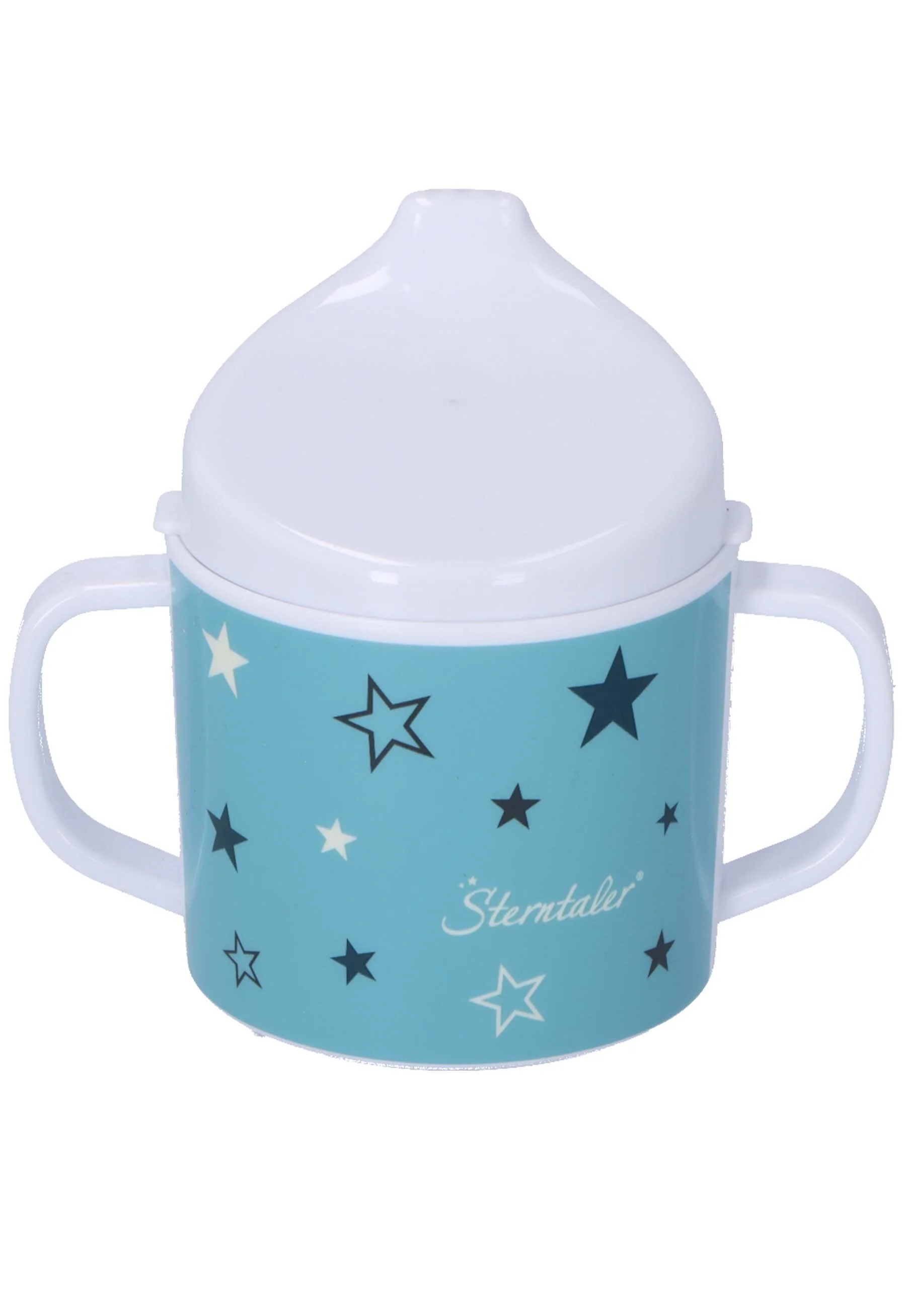 Henkeltasse mit Trinkaufsatz Eisbär Elia, türkis