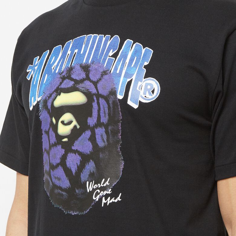 A Bathing Ape Fur Ape Head Tee Black