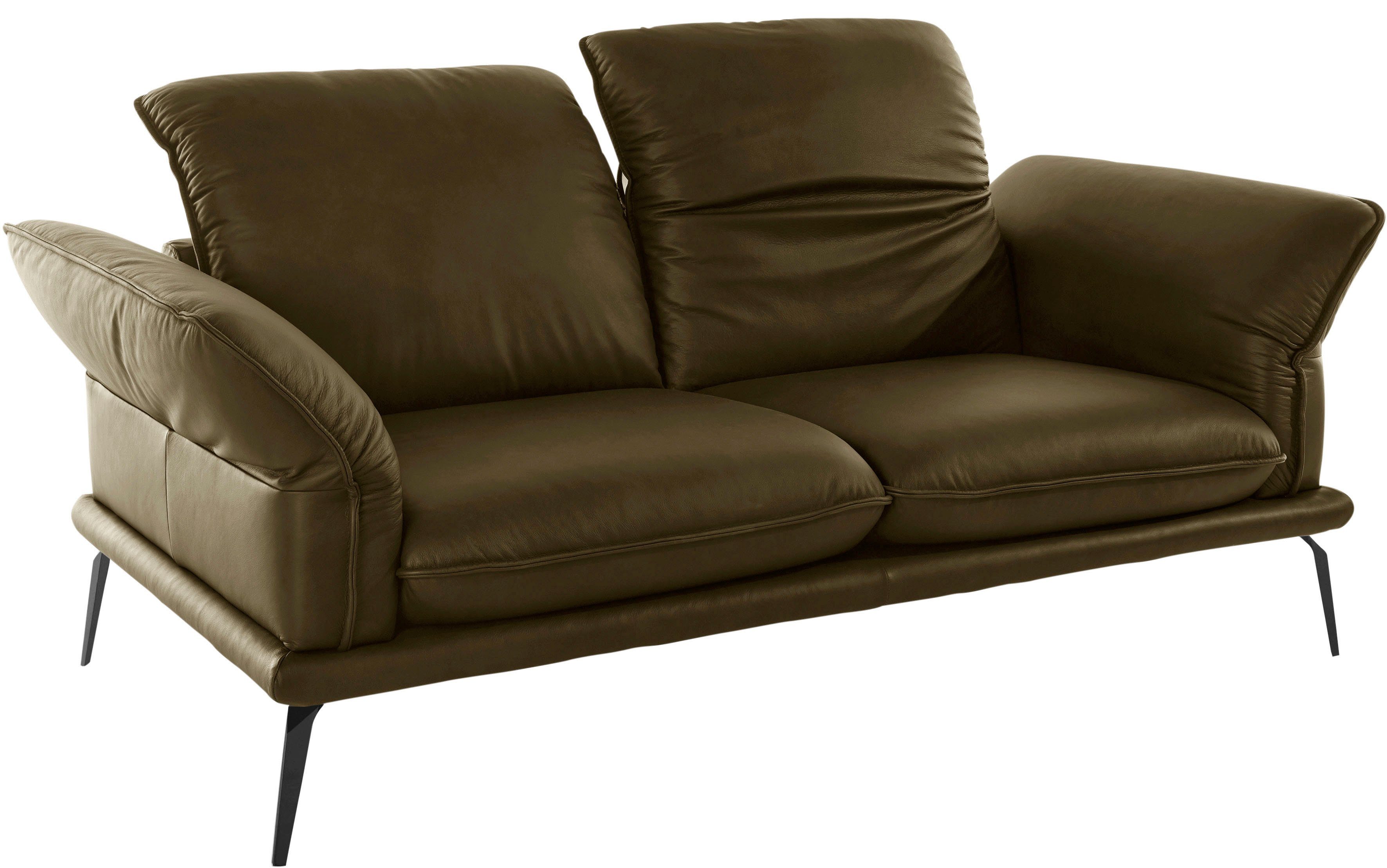 W.SCHILLIG 2,5-Sitzer sherry, Kopfstützenverstellung, Metallfüße in Schwarz, Breite 214 cm