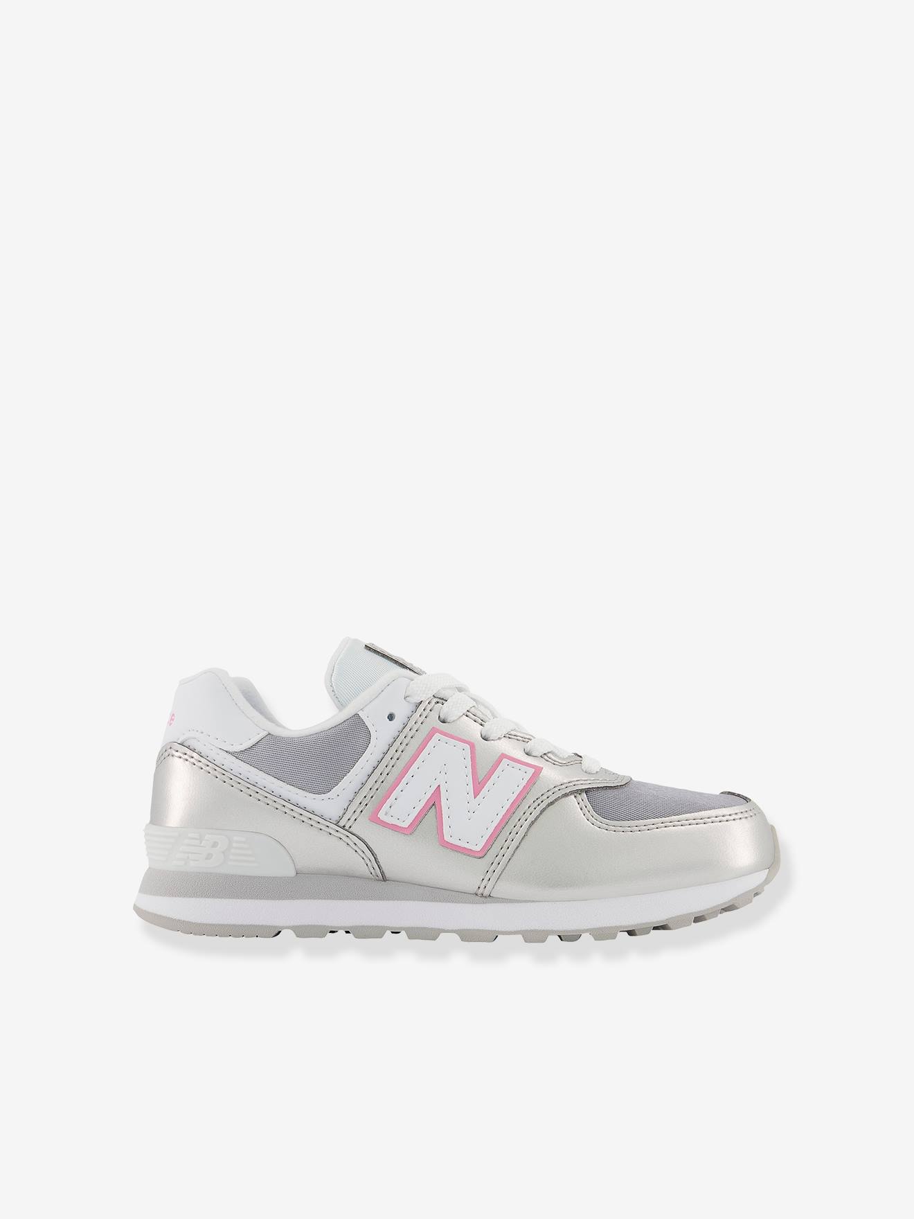 Baskets scratchées fille PC574LF1 NEW BALANCE silver metallic