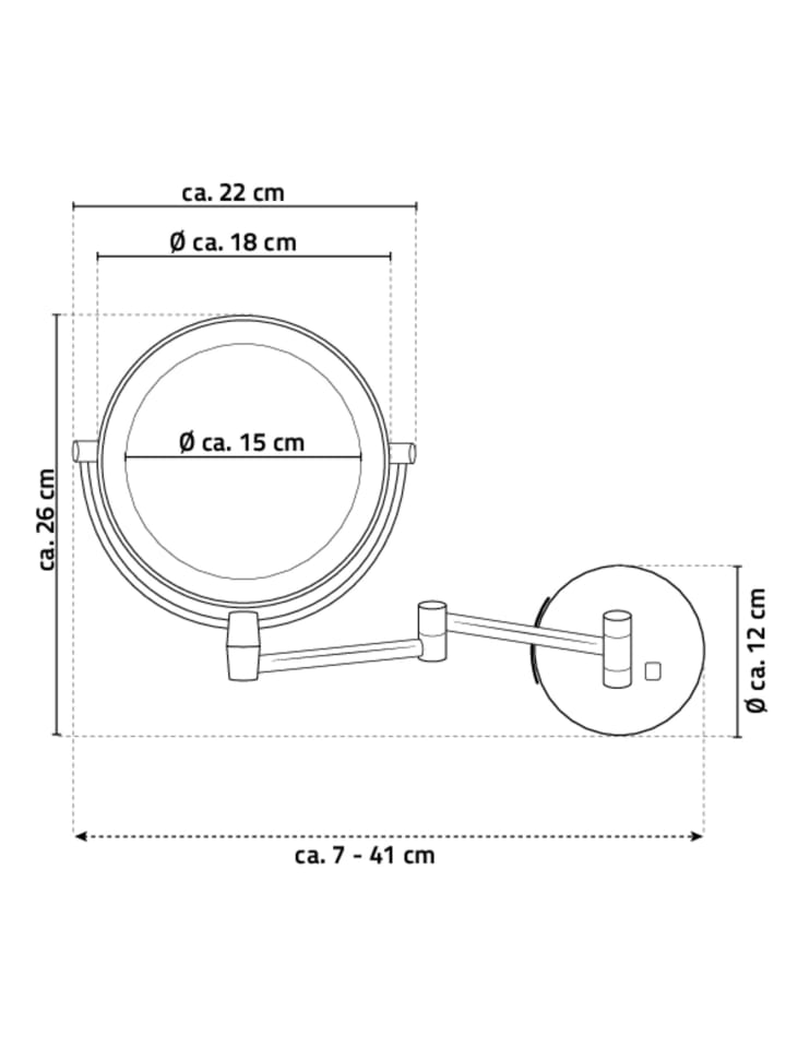 RIDDER Kosmetik-Hängespiegel Sadé mit LED chrom günstig kaufen onesize