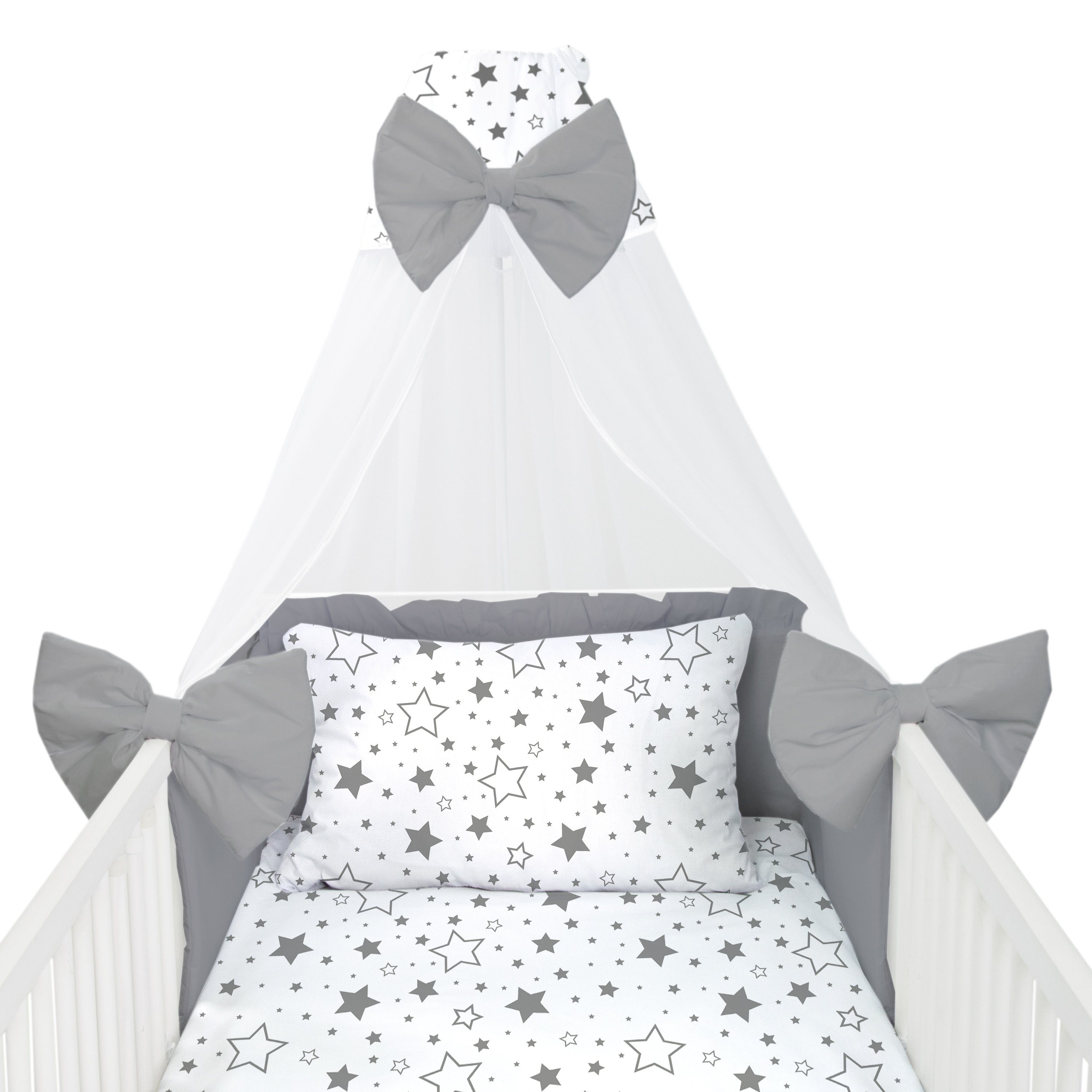 Babybettwäsche Kinderbettwäsche 100x135 Himmel Betthimmel Bettwäsche Babybettwäsche, Amilian, Chiffonhimmel, 100% Baumwolle
