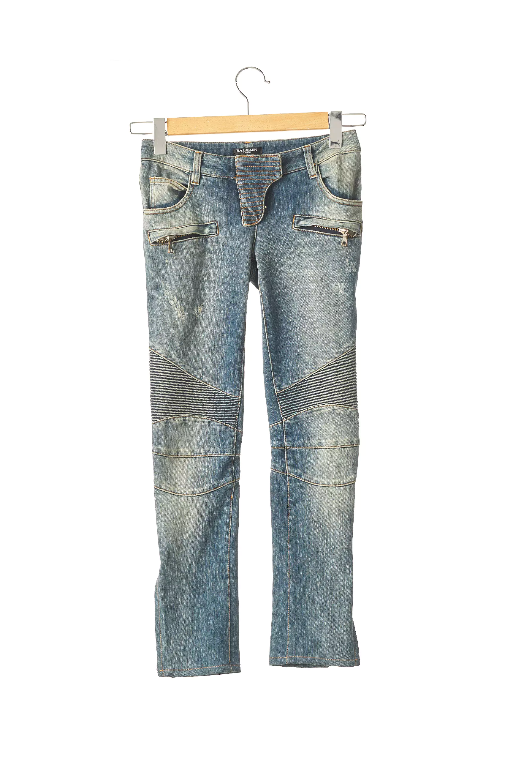 Balmain Pantalon7 8 Femme couleur bleu