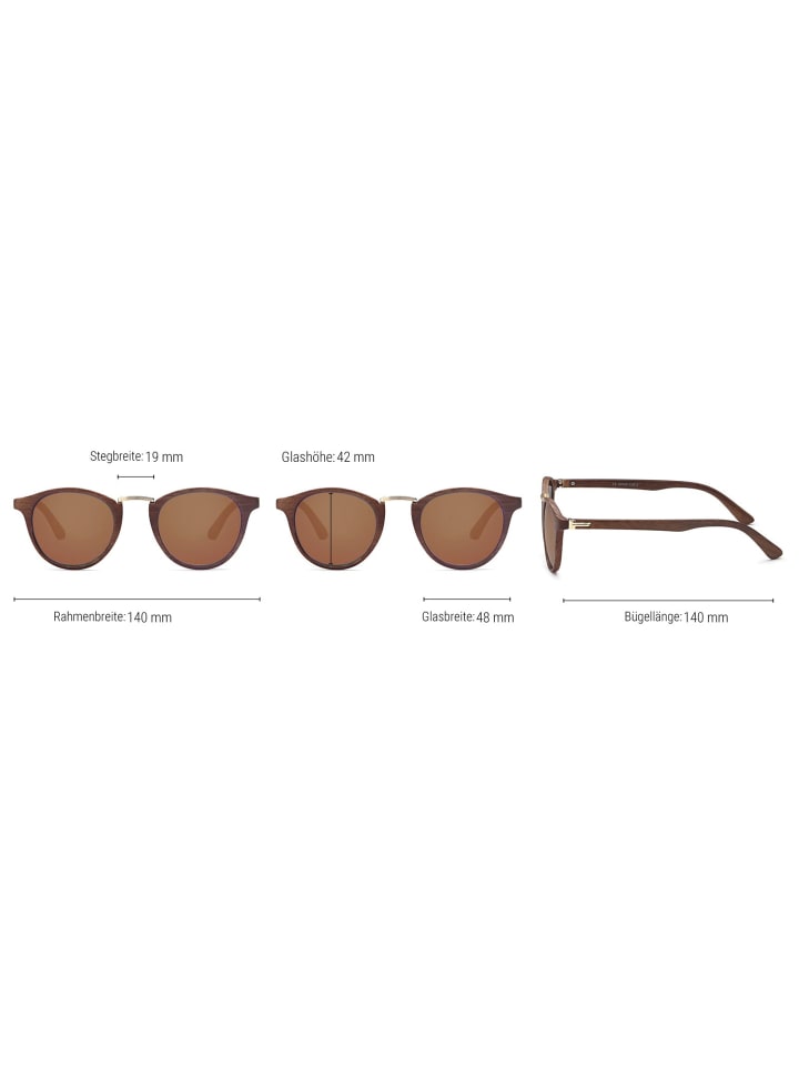 styleBREAKER Sonnenbrille in Braun-Gold / Braun Verlauf günstig kaufen onesize