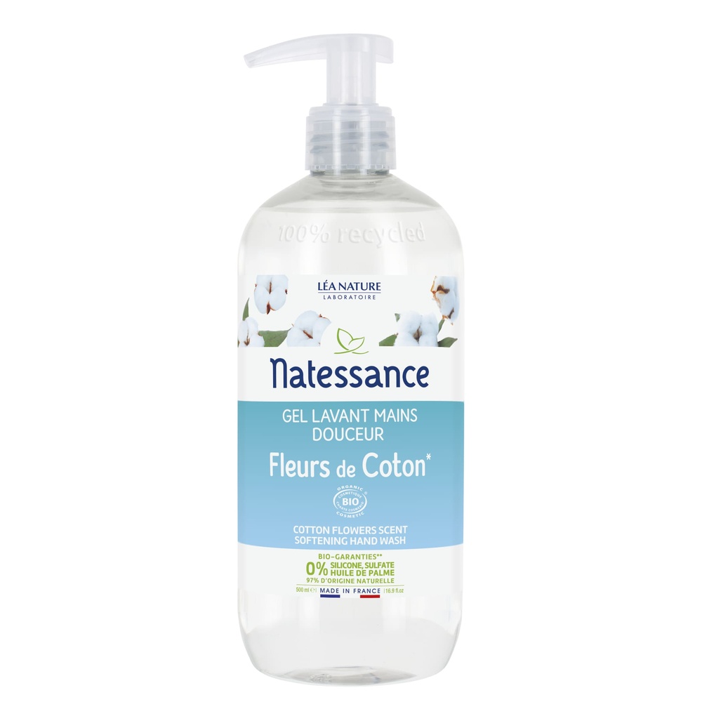 natessance Gel lavant mains douceur Fleur de Coton Gel lavant main