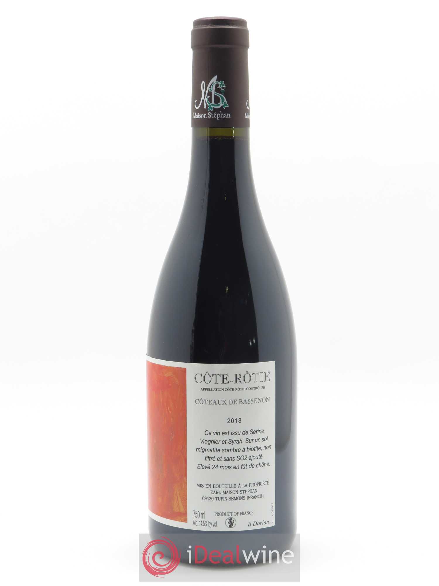 Côte-Rôtie Coteaux de Bassenon Jean-Michel Stephan  2018 - Lot de 1 Bouteille