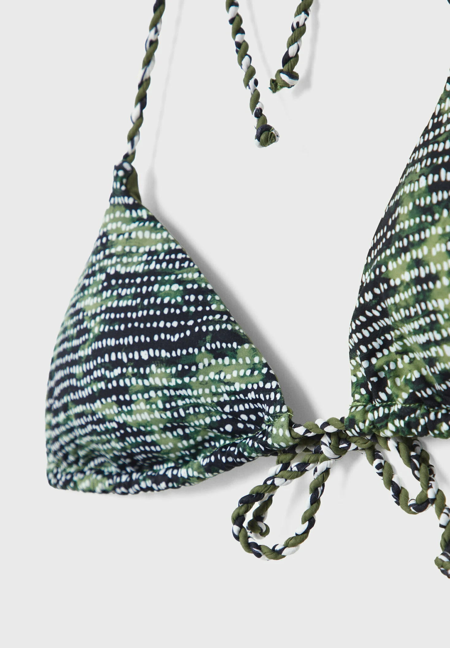 Stradivarius ESTAMPADO CON TIRANTES ENTRE BRAGUITAS - Top de bikini