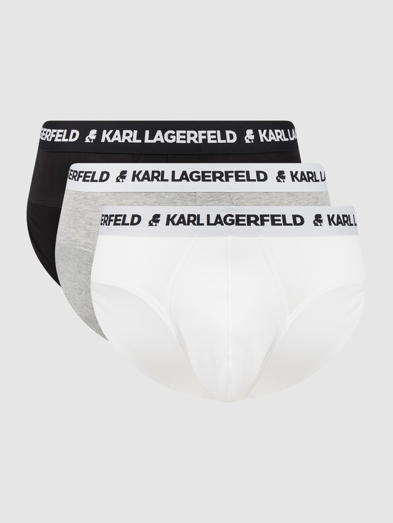 Slip mit Stretch-Anteil im 3er-Pack in mittelgrau meliert