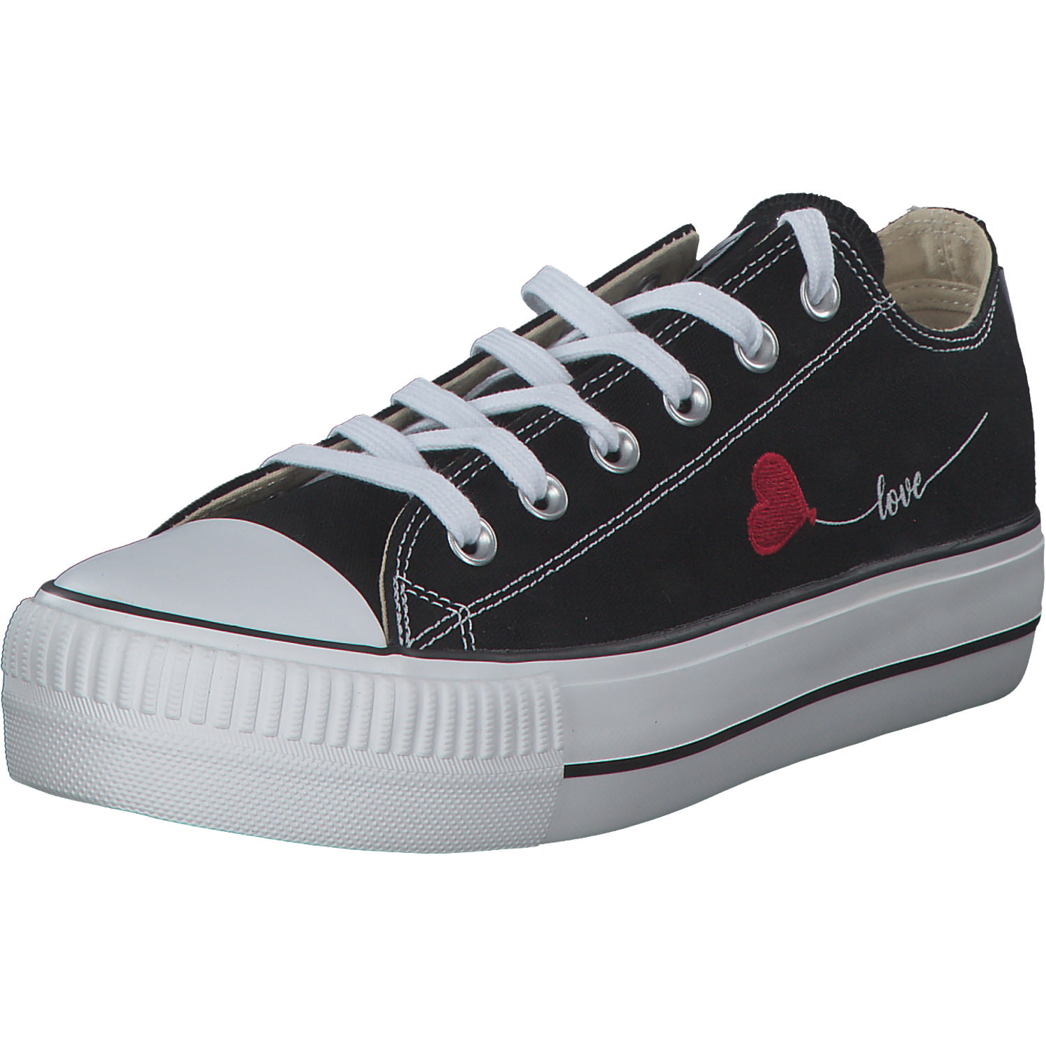 British Knights Kaya Low B49, Sneakers Low, Damen, black love heart