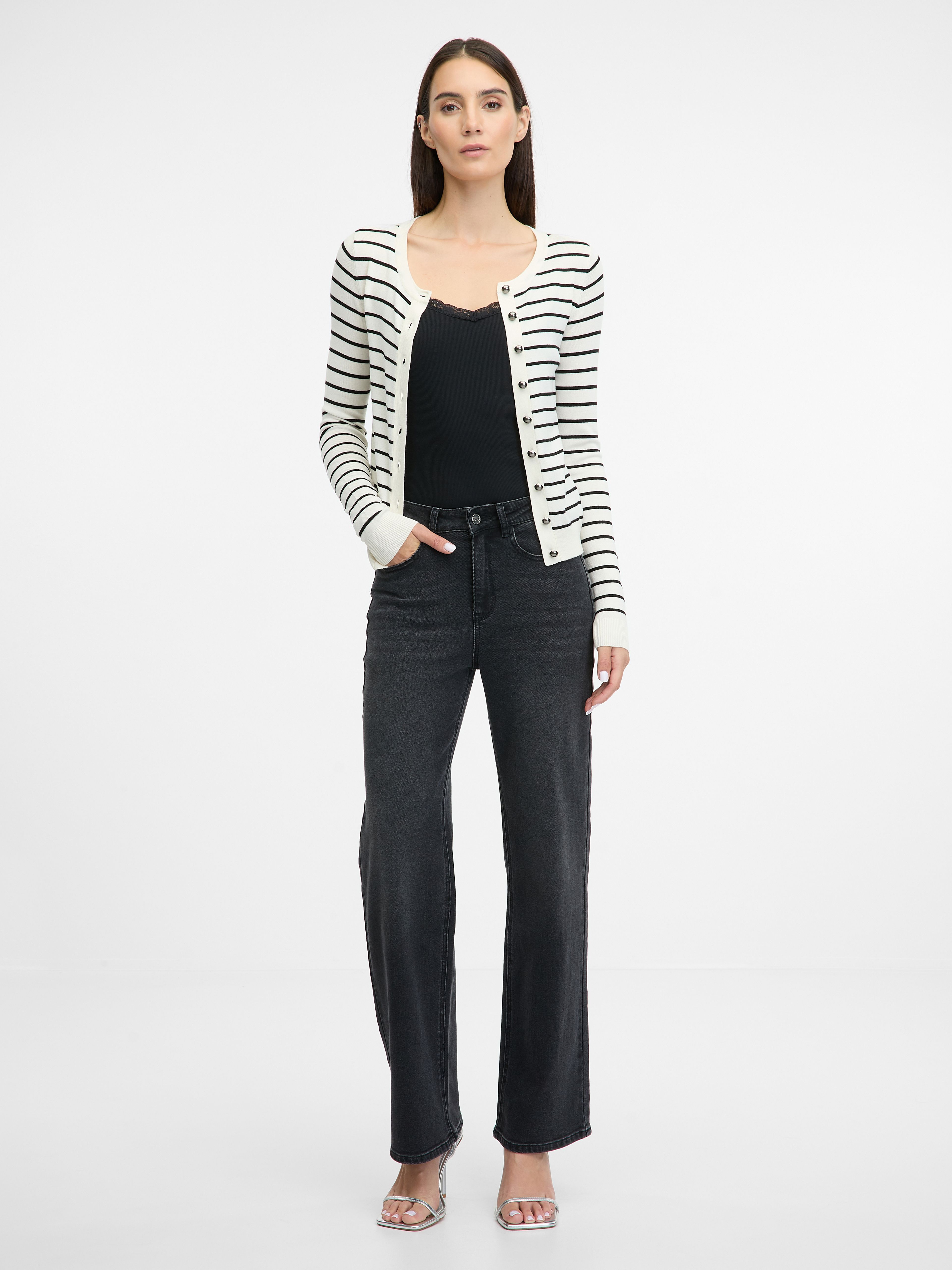 Cremefarbene Damen-Strickjacke ORSAY