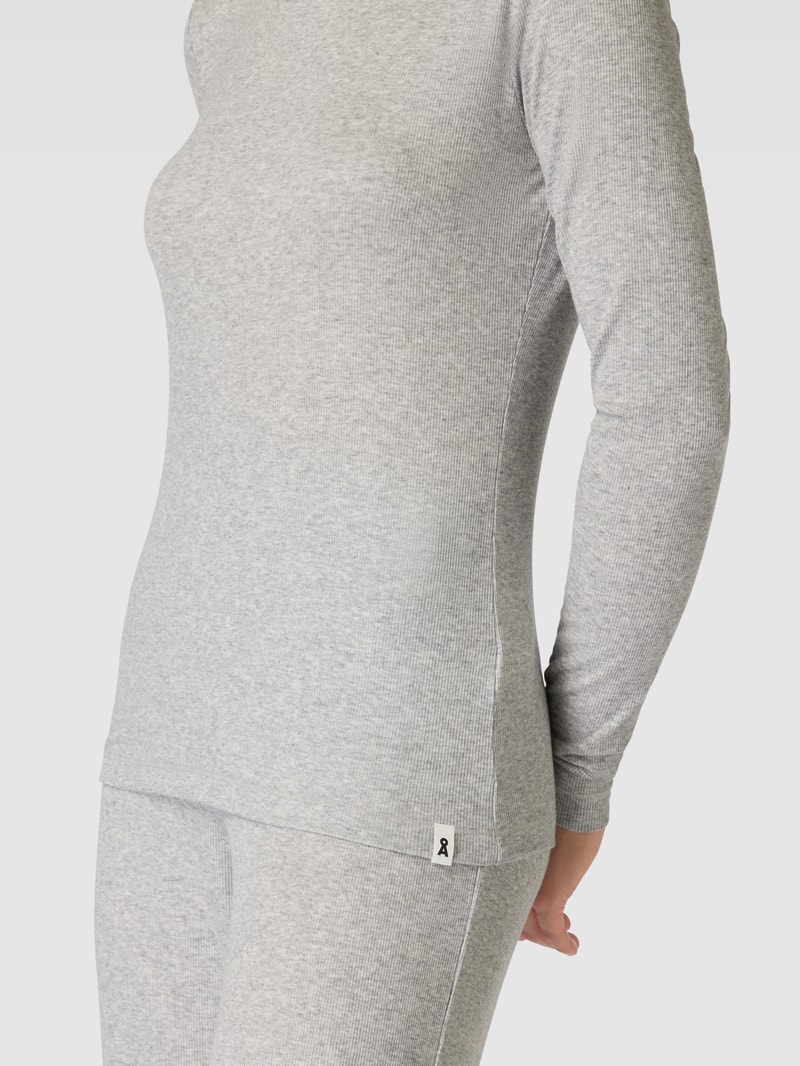 Longsleeve mit Rundhalsausschnitt Modell 'Jaaleaa' in mittelgrau