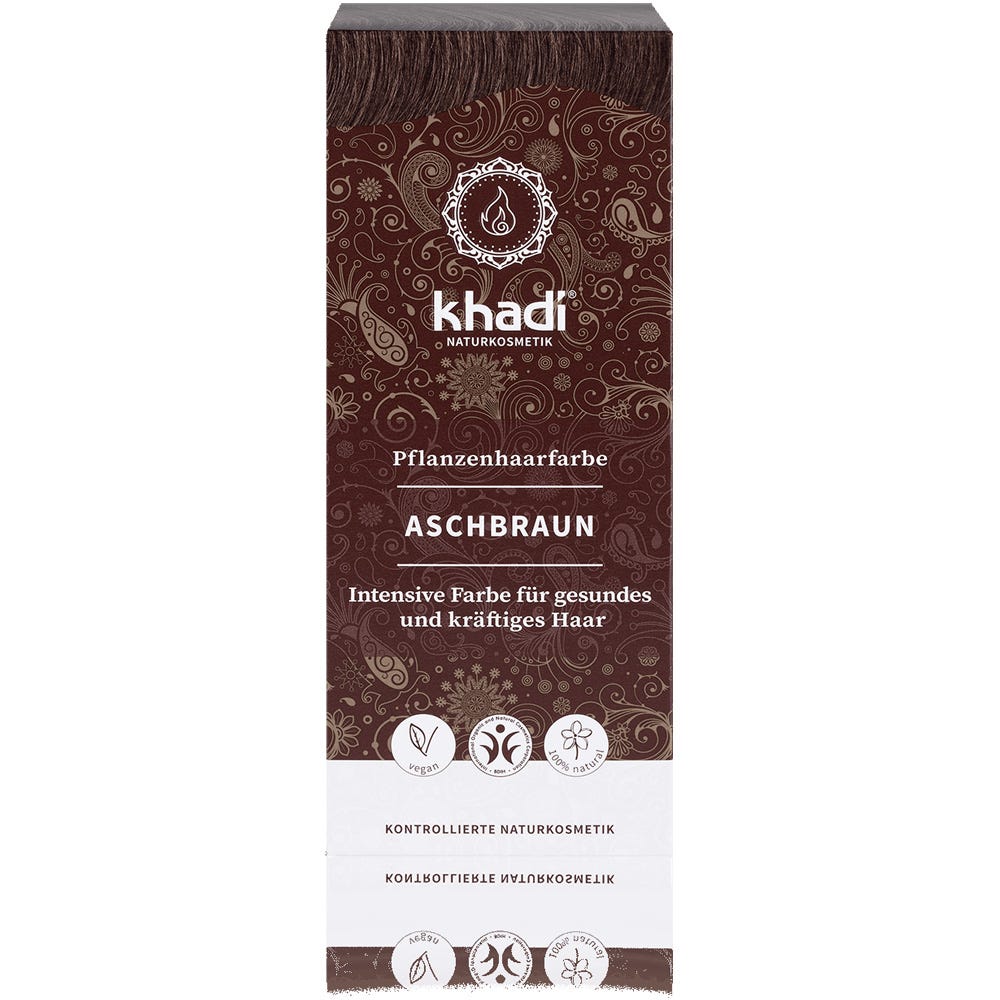 Khadi Pflanzenhaarfarbe Aschbraun 100 g