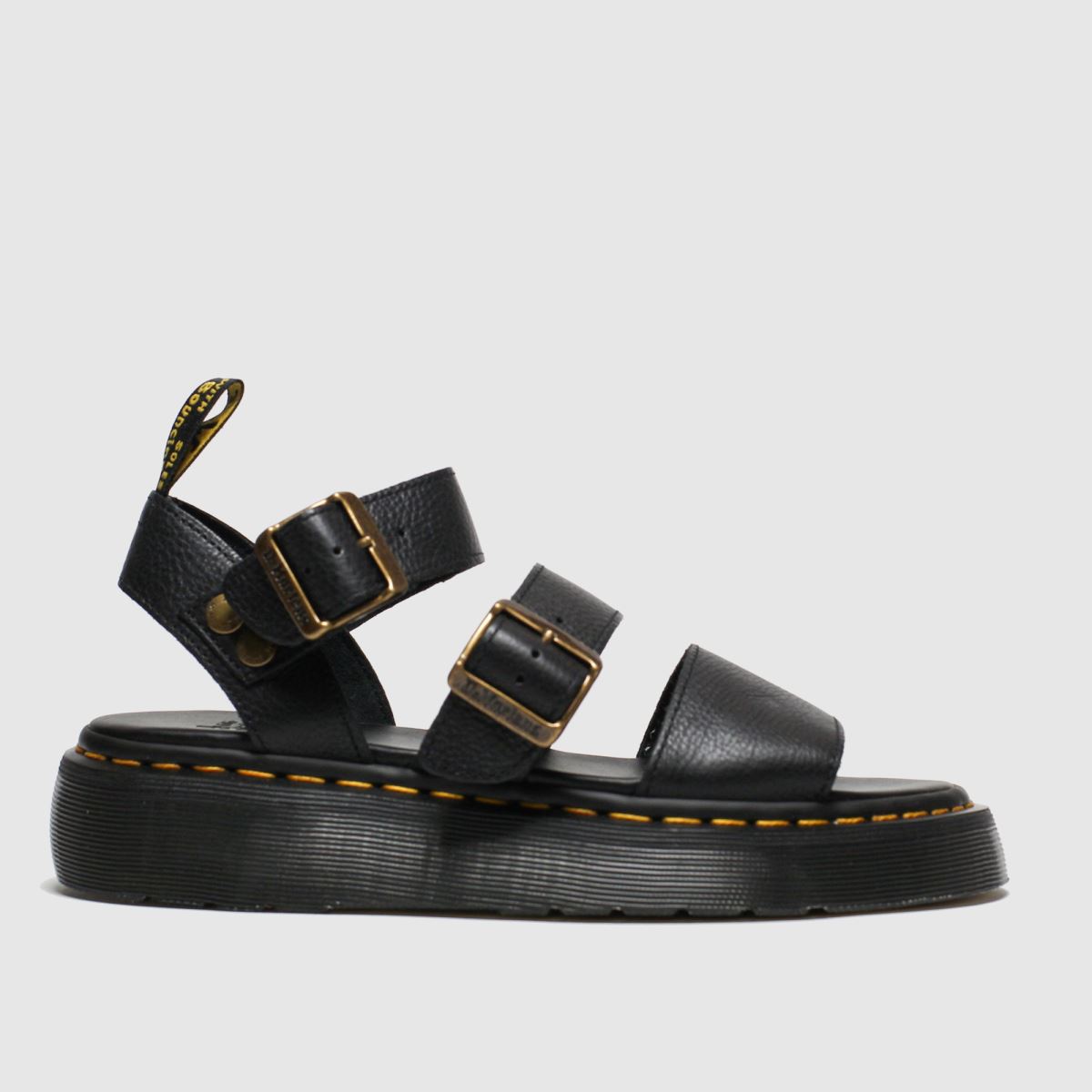Dr Martens – Gryphon – Svarta sandaler med quad-motiv