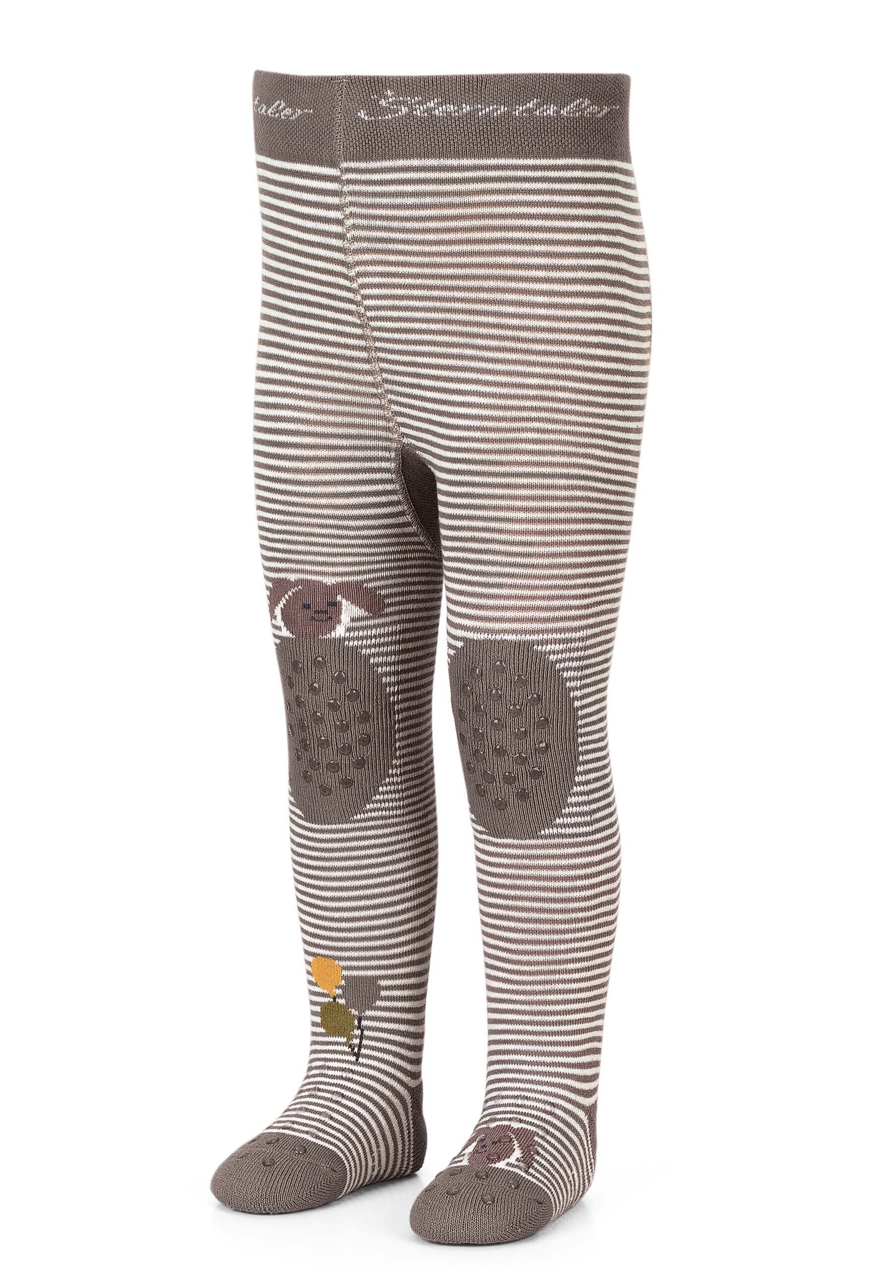 Krabbelstrumpfhose mit Po-Motiv Elefant Eddy, Grau