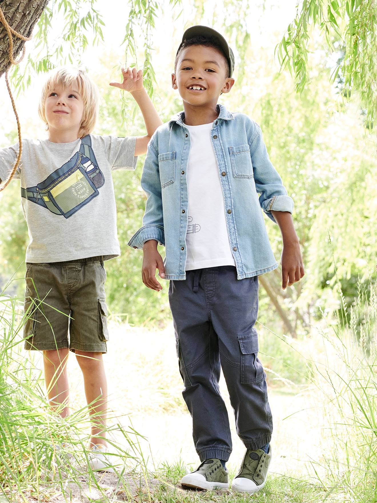 Chemise en jean garçon stone