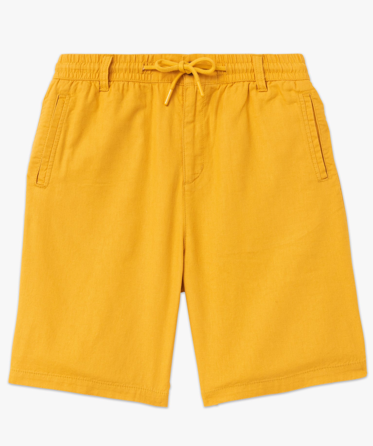 Bermuda uni contenant du lin homme jaune | GEMO