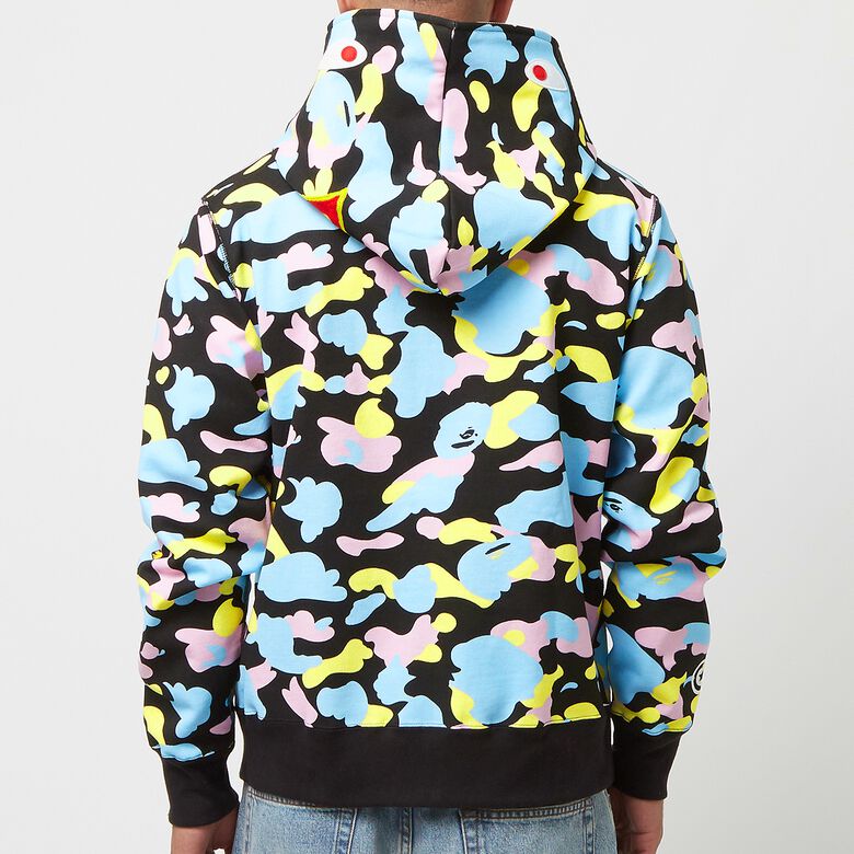 A Bathing Ape New Multi Camo 2nd Shark Full Zip Hooide M Black
