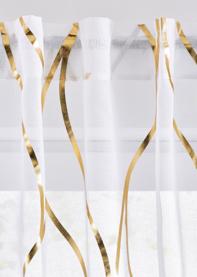 Transparente Gardine mit Glanz Druck (1er Pack)