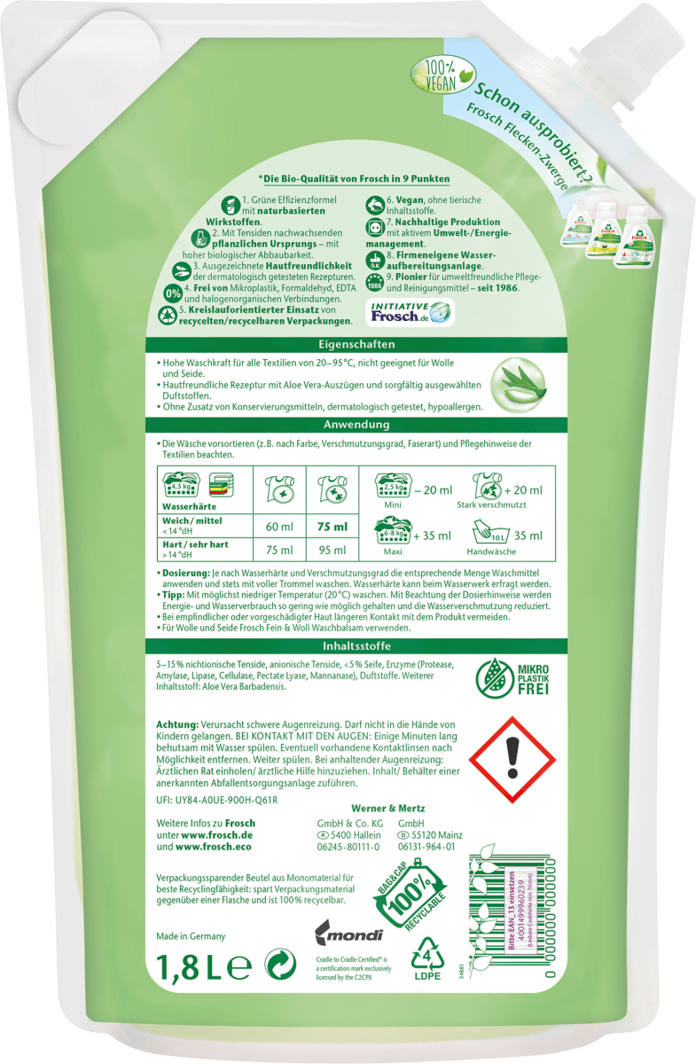 Waschmittel Flüssig Sensitiv Aloe Vera, 24 Wl