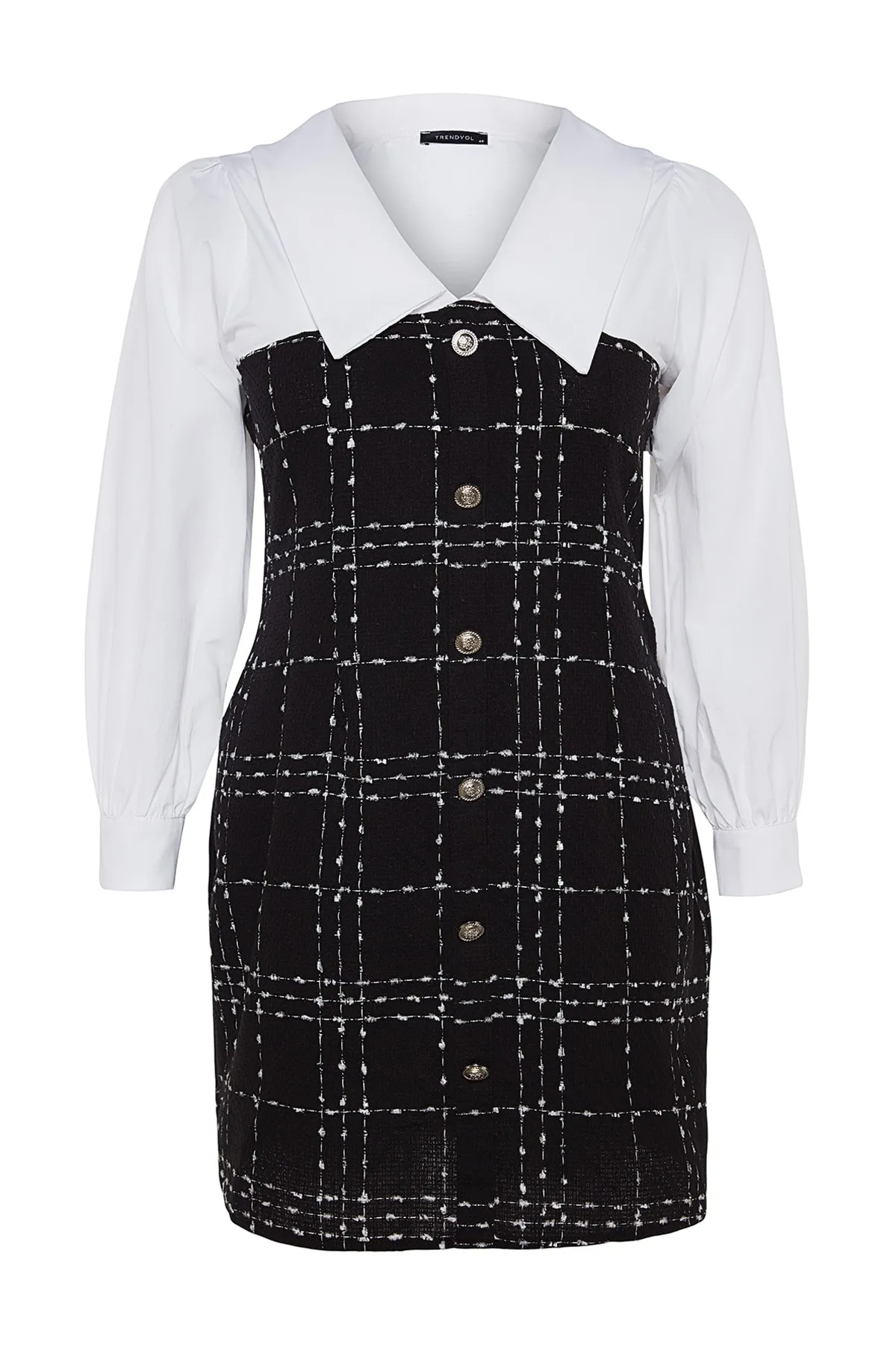 Trendyol Curve  Schwarzes Tweedkleid