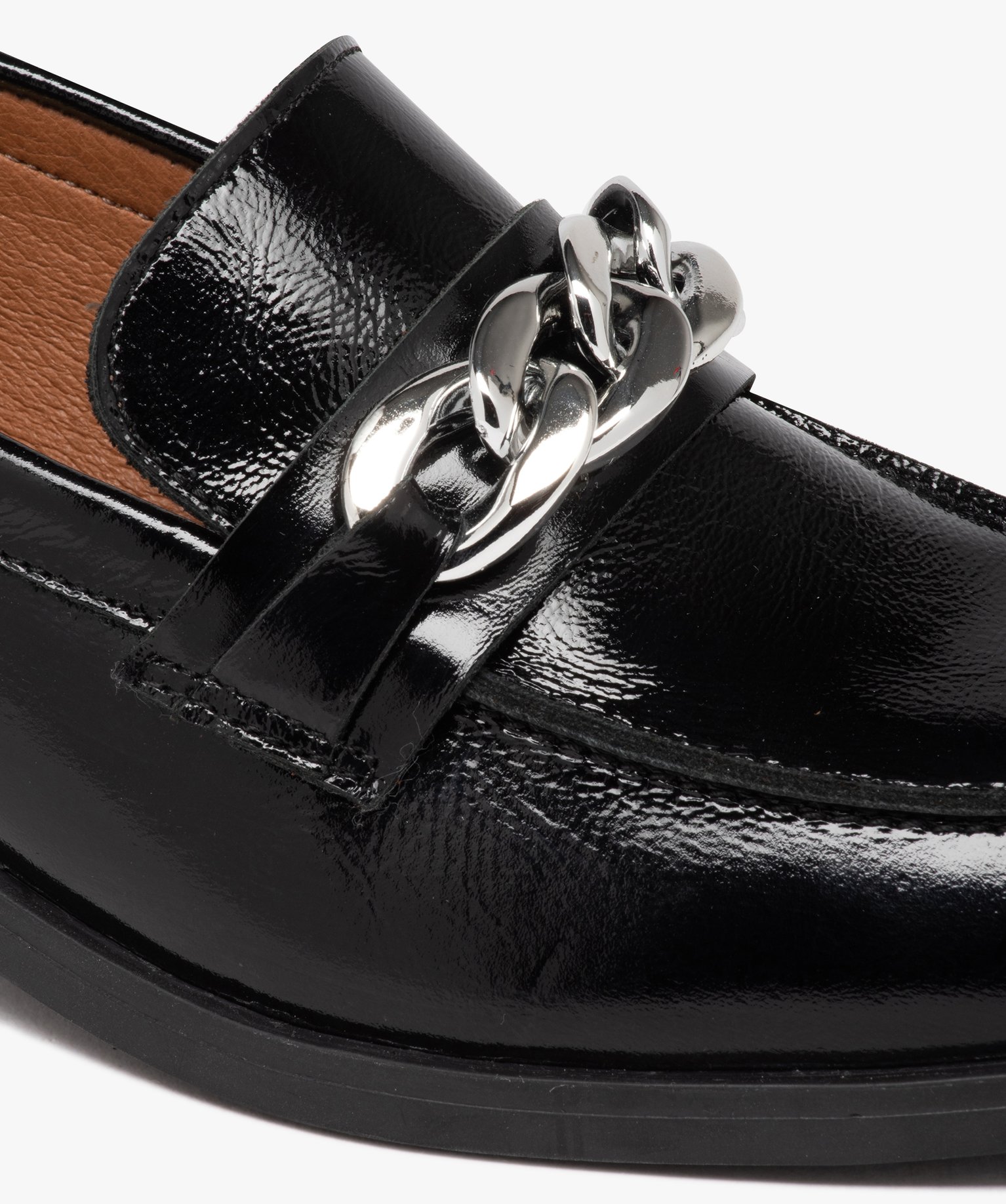 Mocassins femme en cuir uni verni - Taneo noir | GEMO